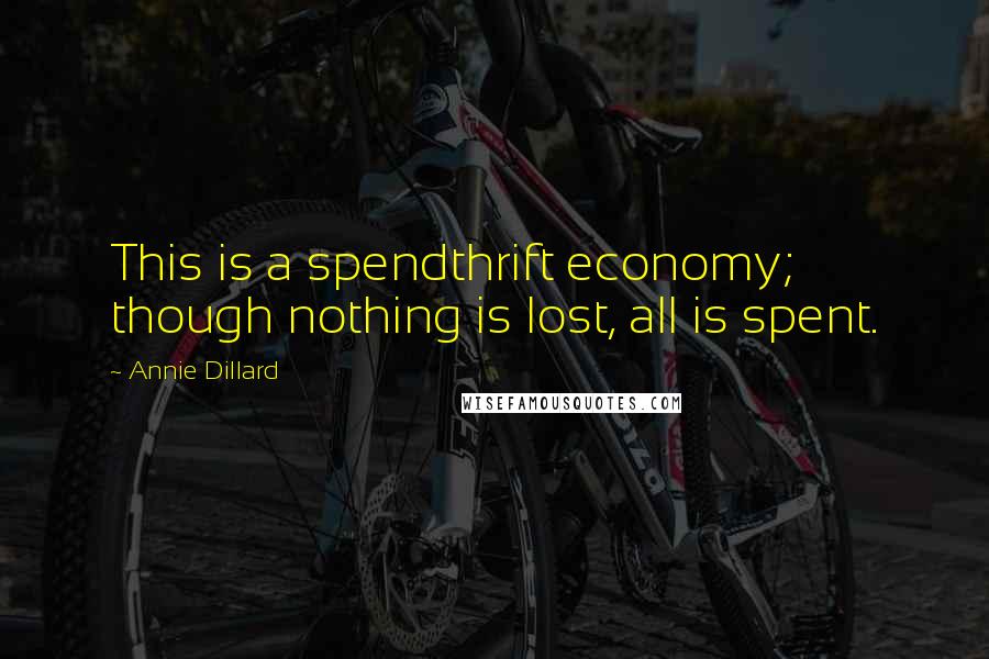 Annie Dillard Quotes: This is a spendthrift economy; though nothing is lost, all is spent.