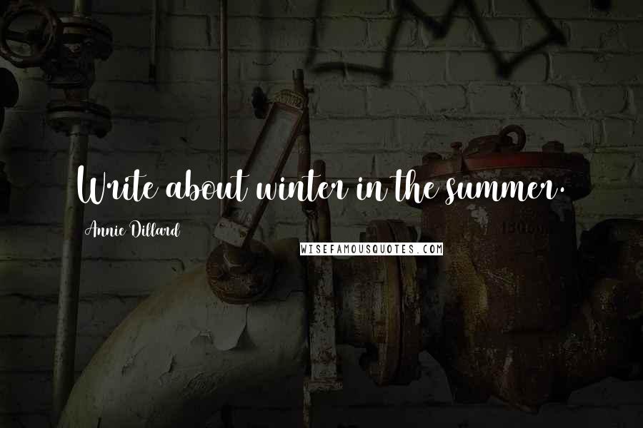 Annie Dillard Quotes: Write about winter in the summer.