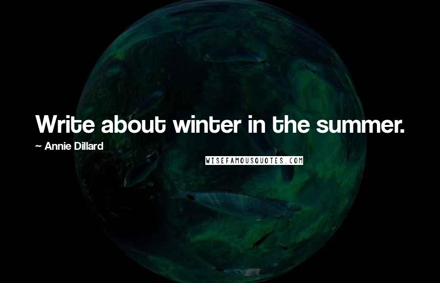 Annie Dillard Quotes: Write about winter in the summer.