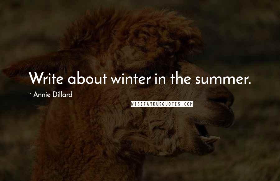 Annie Dillard Quotes: Write about winter in the summer.