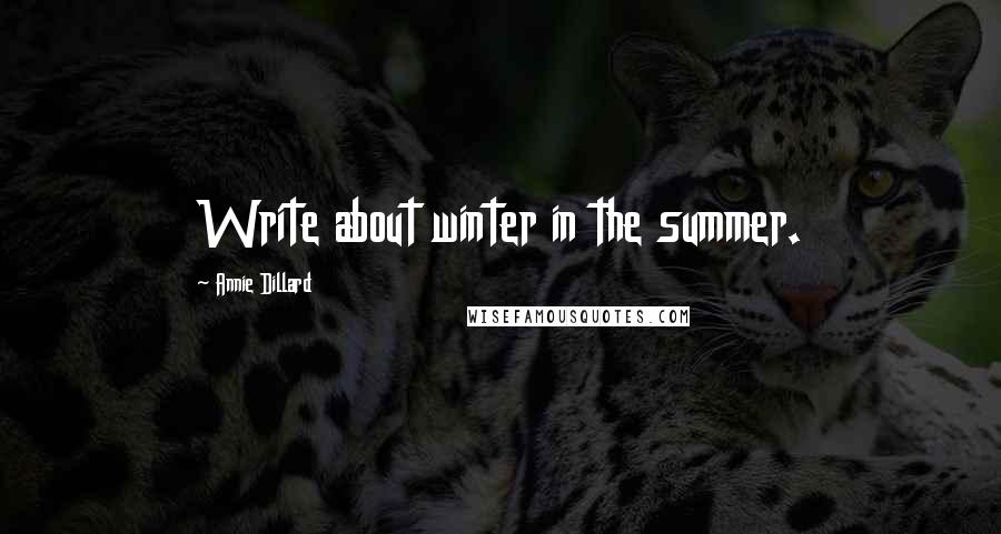 Annie Dillard Quotes: Write about winter in the summer.