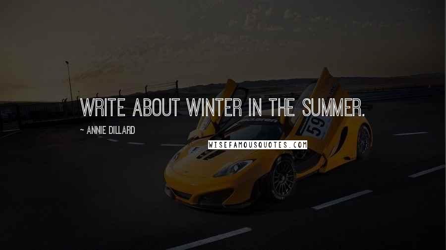 Annie Dillard Quotes: Write about winter in the summer.