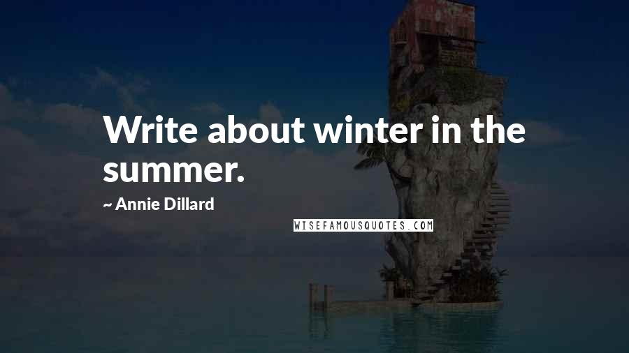 Annie Dillard Quotes: Write about winter in the summer.