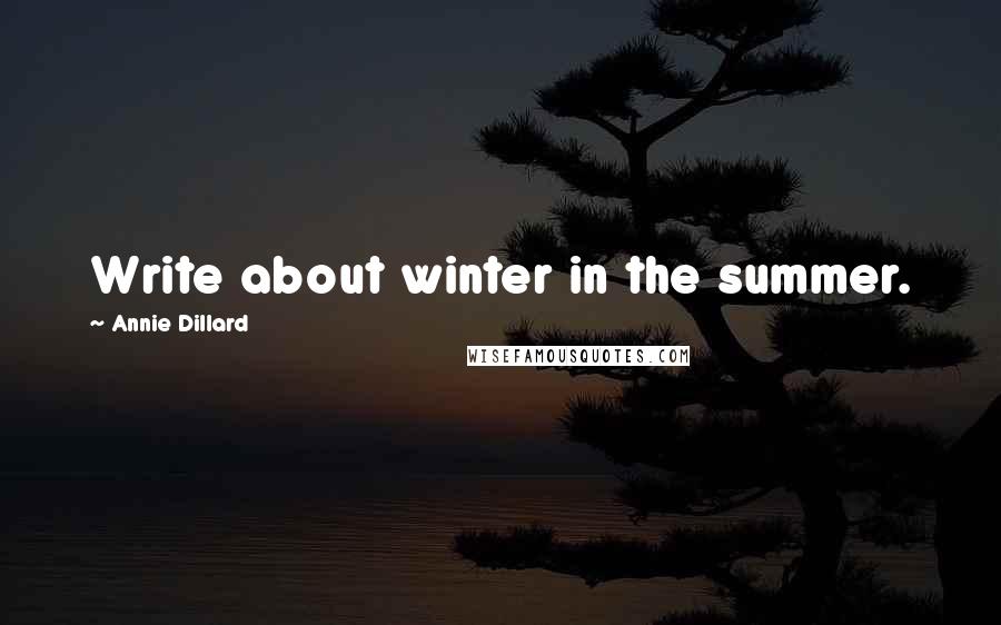 Annie Dillard Quotes: Write about winter in the summer.