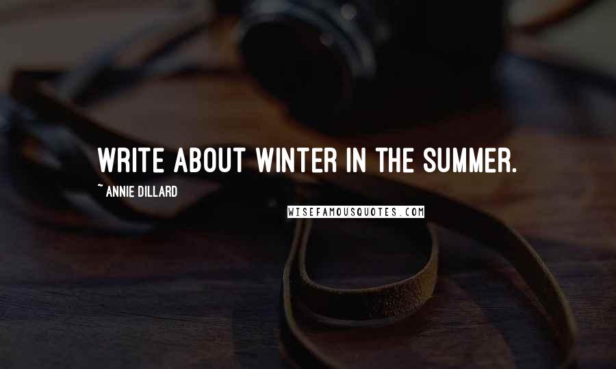 Annie Dillard Quotes: Write about winter in the summer.