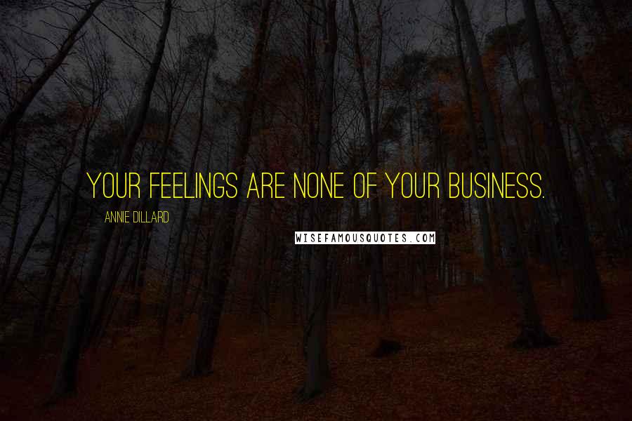 Annie Dillard Quotes: Your feelings are none of your business.