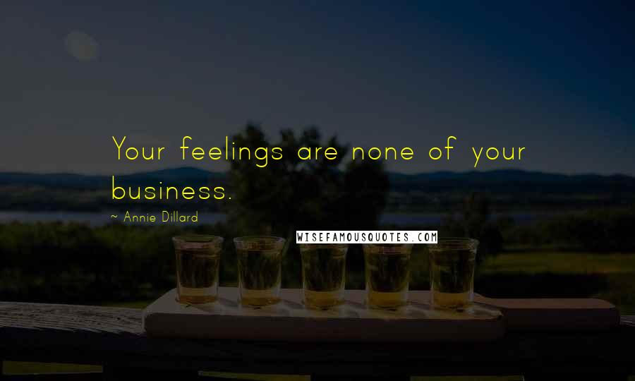 Annie Dillard Quotes: Your feelings are none of your business.