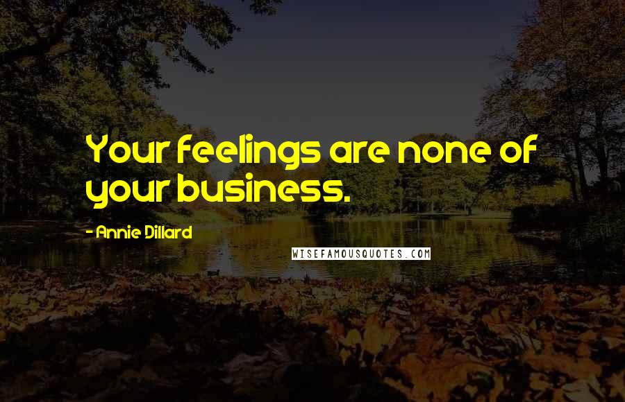 Annie Dillard Quotes: Your feelings are none of your business.