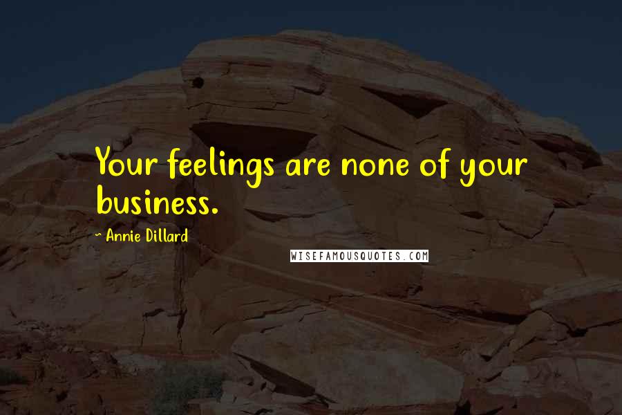 Annie Dillard Quotes: Your feelings are none of your business.