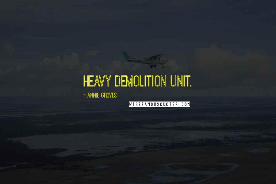 Annie Groves Quotes: heavy demolition unit.