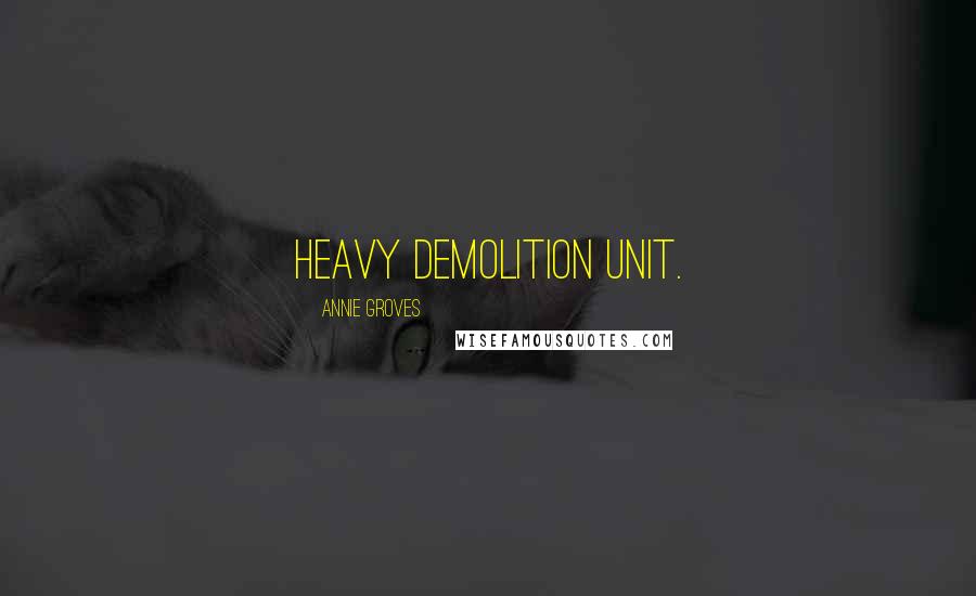 Annie Groves Quotes: heavy demolition unit.