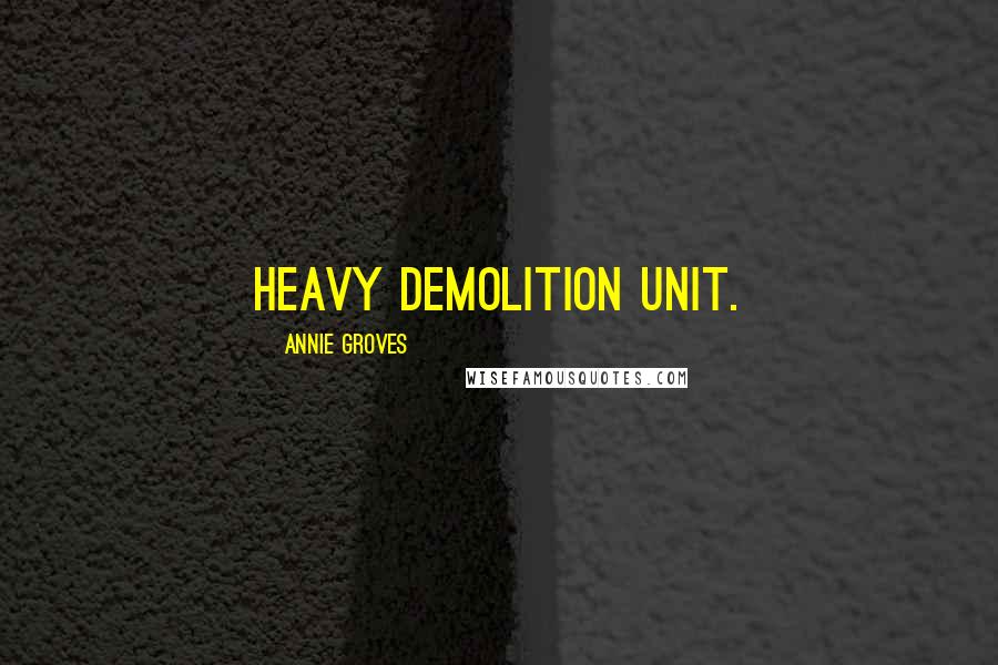 Annie Groves Quotes: heavy demolition unit.