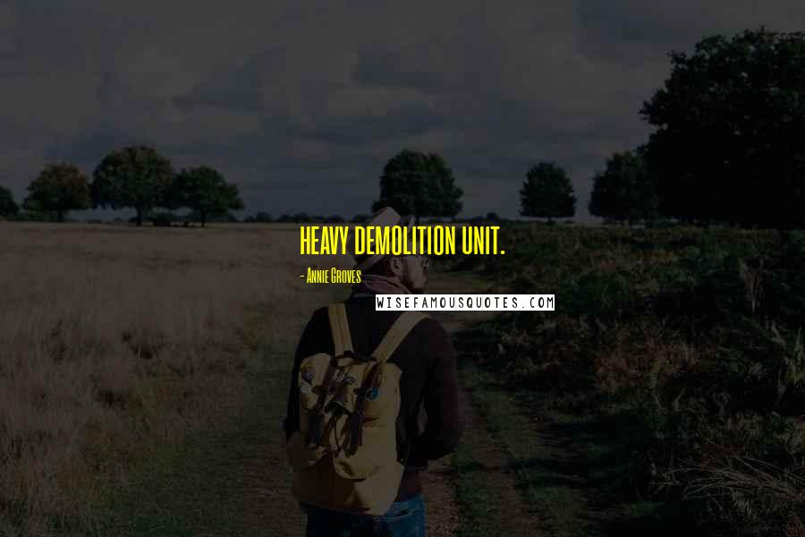 Annie Groves Quotes: heavy demolition unit.