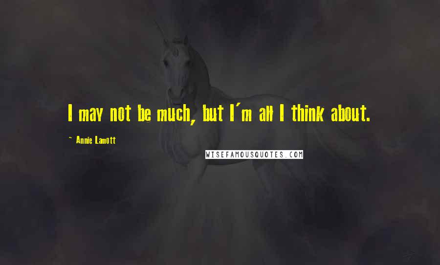 Annie Lamott Quotes: I may not be much, but I'm all I think about.