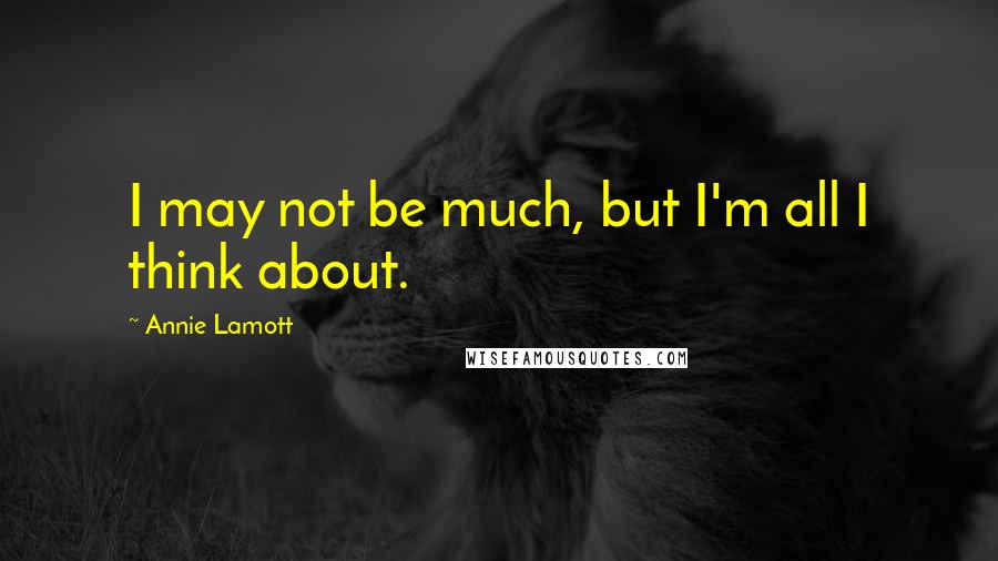 Annie Lamott Quotes: I may not be much, but I'm all I think about.