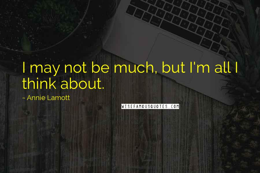 Annie Lamott Quotes: I may not be much, but I'm all I think about.