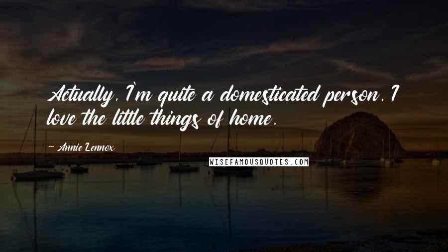 Annie Lennox Quotes: Actually, I'm quite a domesticated person. I love the little things of home.