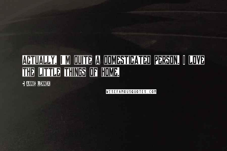 Annie Lennox Quotes: Actually, I'm quite a domesticated person. I love the little things of home.