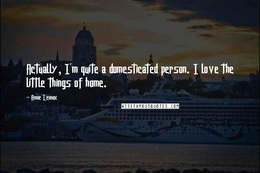 Annie Lennox Quotes: Actually, I'm quite a domesticated person. I love the little things of home.