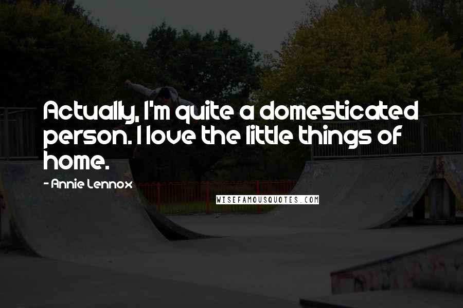 Annie Lennox Quotes: Actually, I'm quite a domesticated person. I love the little things of home.