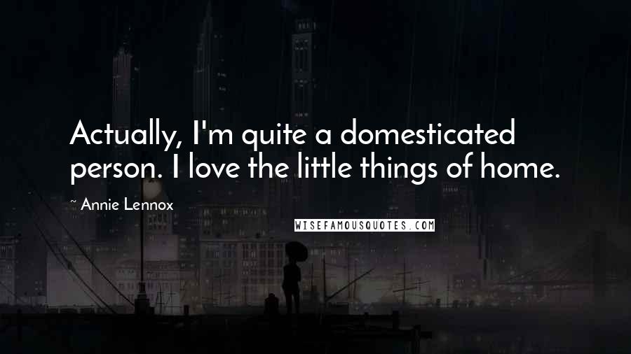 Annie Lennox Quotes: Actually, I'm quite a domesticated person. I love the little things of home.