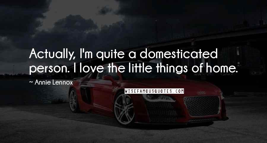 Annie Lennox Quotes: Actually, I'm quite a domesticated person. I love the little things of home.