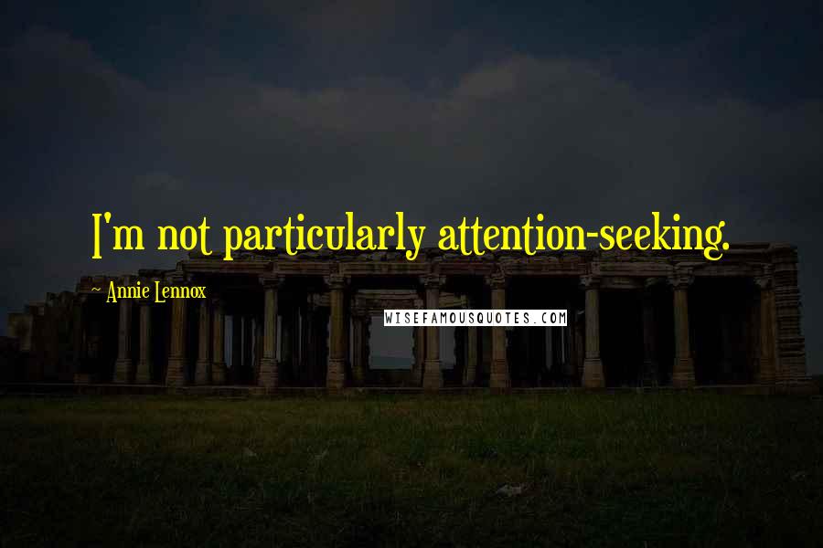 Annie Lennox Quotes: I'm not particularly attention-seeking.