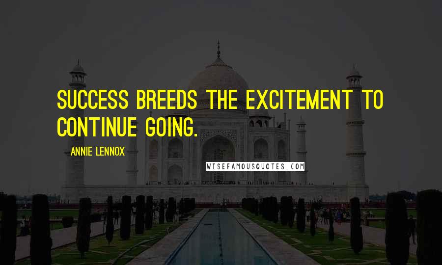 Annie Lennox Quotes: Success breeds the excitement to continue going.