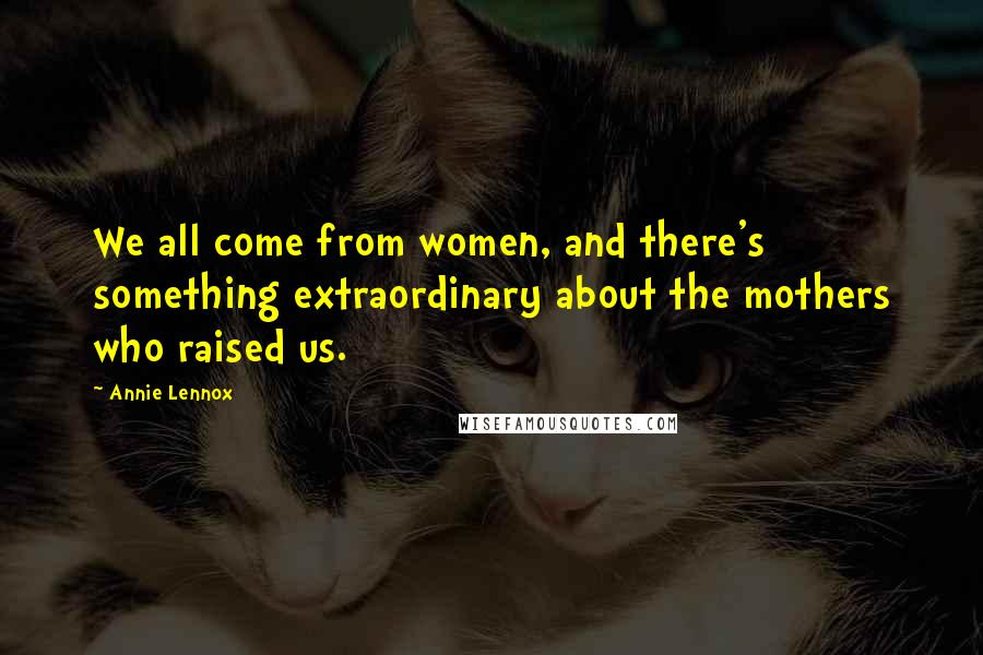 Annie Lennox Quotes: We all come from women, and there's something extraordinary about the mothers who raised us.