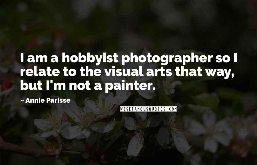 Annie Parisse Quotes: I am a hobbyist photographer so I relate to the visual arts that way, but I'm not a painter.