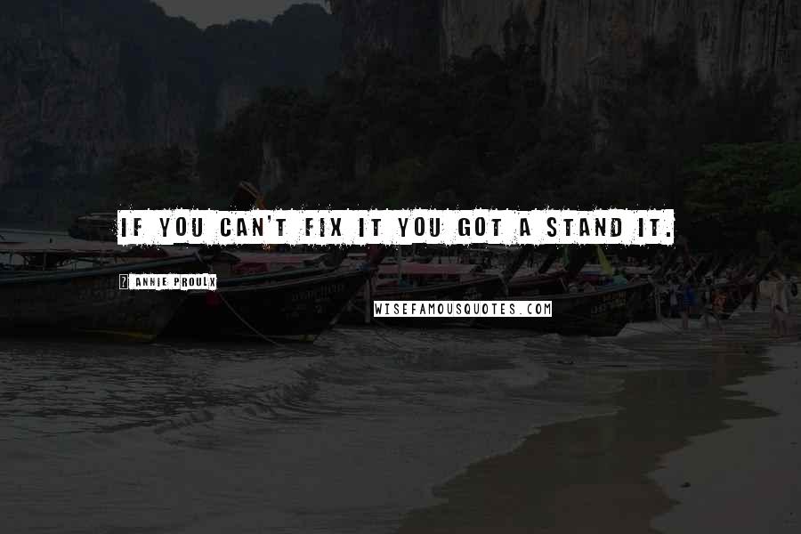 Annie Proulx Quotes: if you can't fix it you got a stand it.