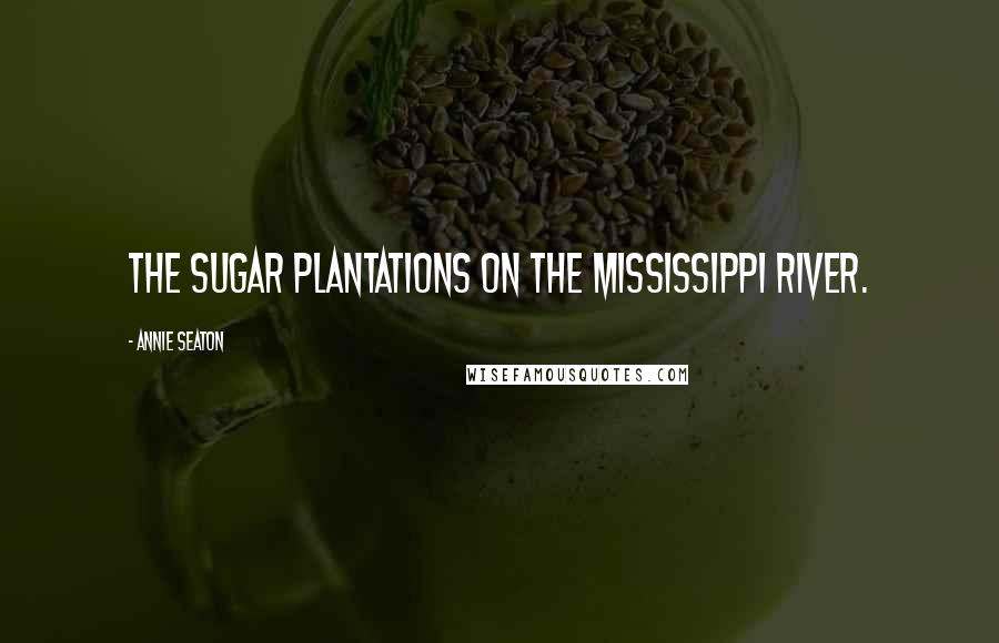 Annie Seaton Quotes: the sugar plantations on the Mississippi River.