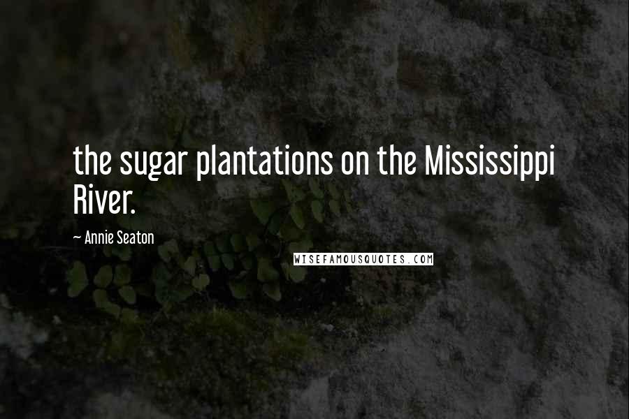 Annie Seaton Quotes: the sugar plantations on the Mississippi River.