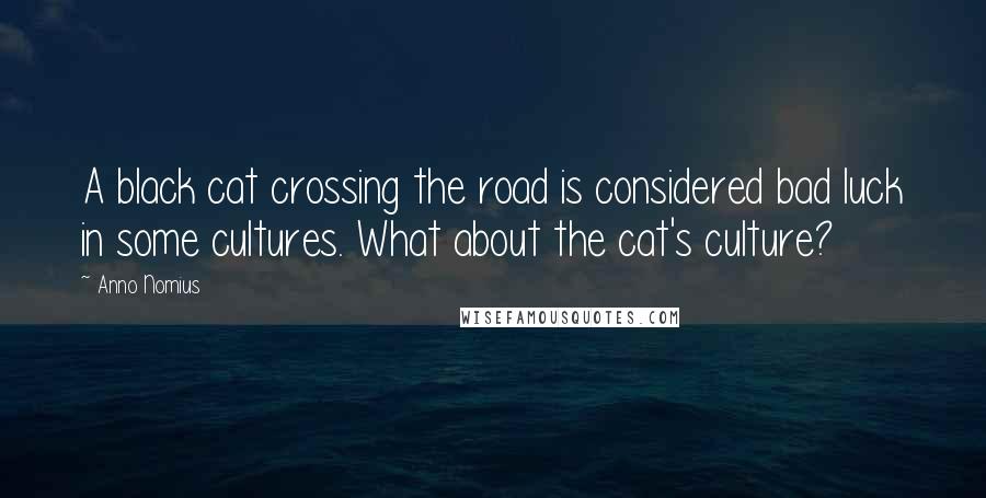 Anno Nomius Quotes: A black cat crossing the road is considered bad luck in some cultures. What about the cat's culture?