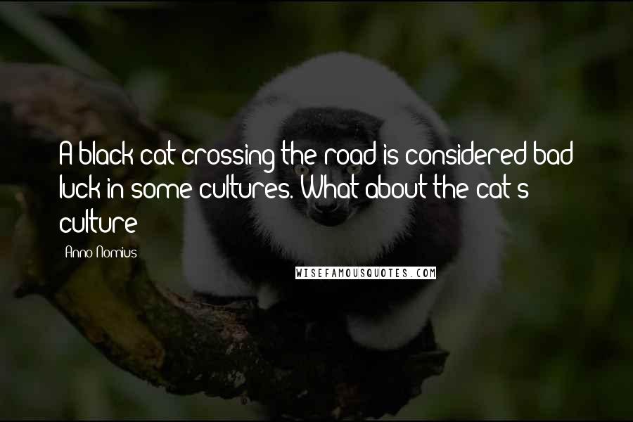 Anno Nomius Quotes: A black cat crossing the road is considered bad luck in some cultures. What about the cat's culture?