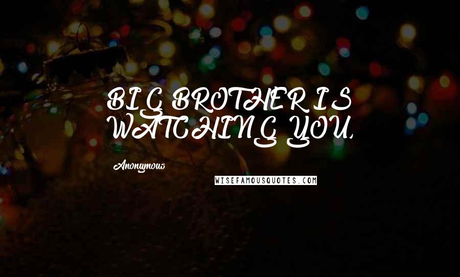 Anonymous Quotes: BIG BROTHER IS WATCHING YOU,