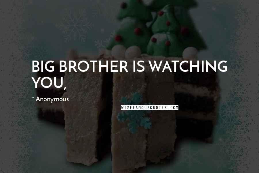 Anonymous Quotes: BIG BROTHER IS WATCHING YOU,