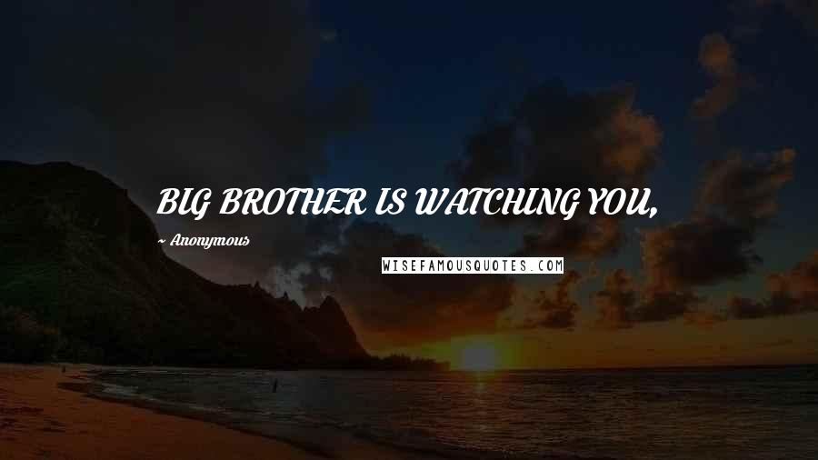 Anonymous Quotes: BIG BROTHER IS WATCHING YOU,