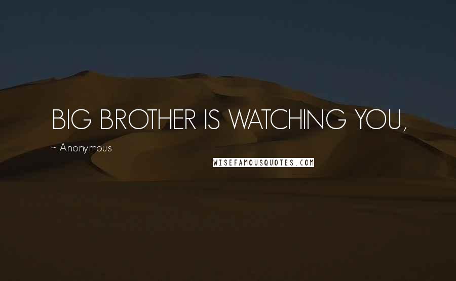 Anonymous Quotes: BIG BROTHER IS WATCHING YOU,