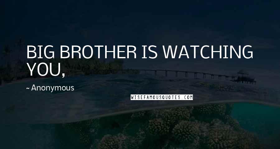 Anonymous Quotes: BIG BROTHER IS WATCHING YOU,