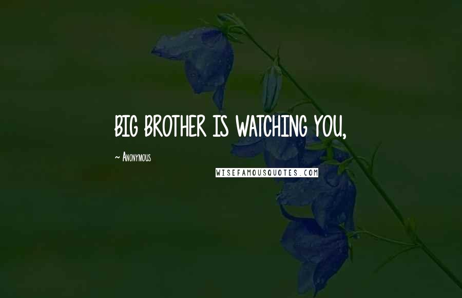 Anonymous Quotes: BIG BROTHER IS WATCHING YOU,