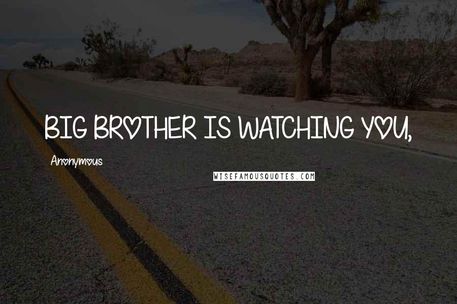 Anonymous Quotes: BIG BROTHER IS WATCHING YOU,