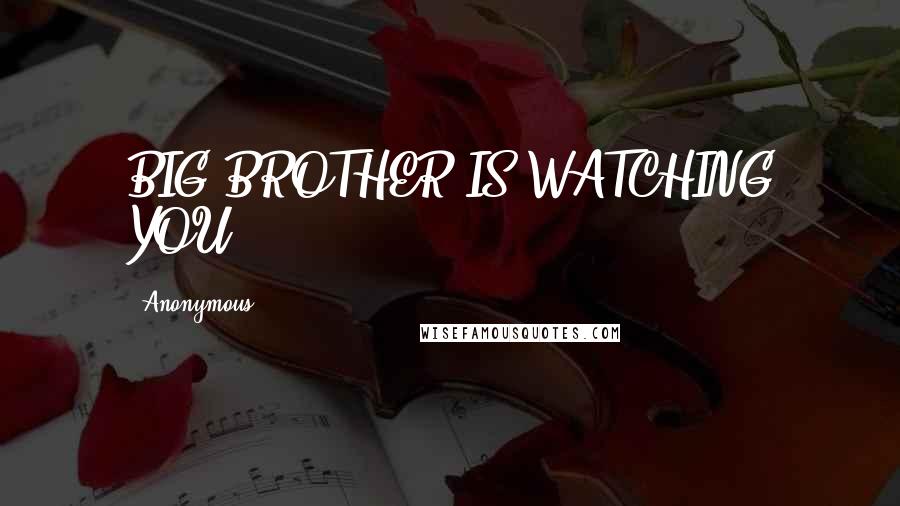 Anonymous Quotes: BIG BROTHER IS WATCHING YOU,