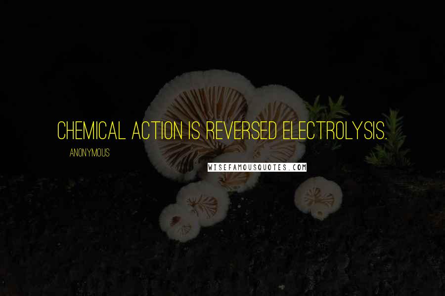 Anonymous Quotes: chemical action is reversed electrolysis.