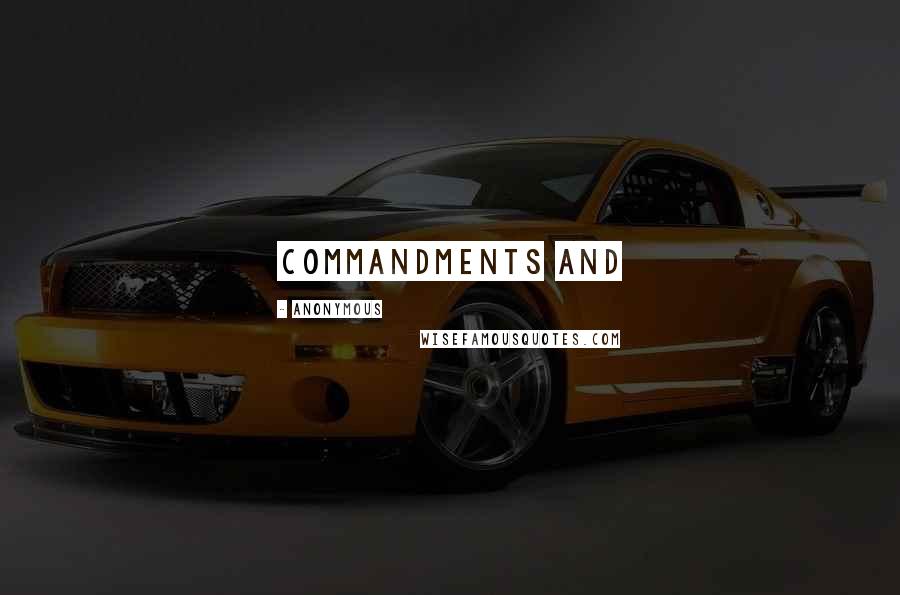 Anonymous Quotes: commandments and