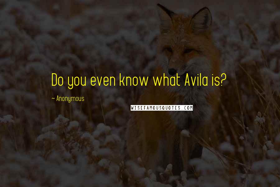 Anonymous Quotes: Do you even know what Avila is?