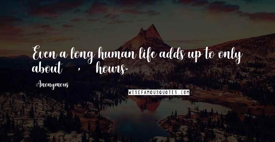 Anonymous Quotes: Even a long human life adds up to only about 650,000 hours.