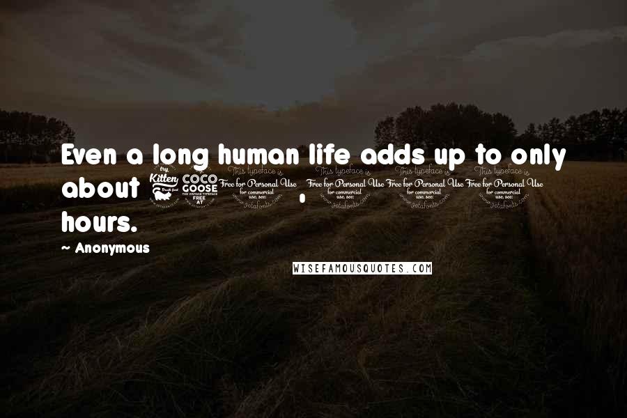 Anonymous Quotes: Even a long human life adds up to only about 650,000 hours.