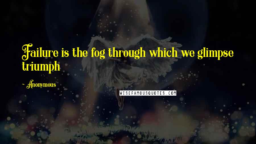 Anonymous Quotes: Failure is the fog through which we glimpse triumph