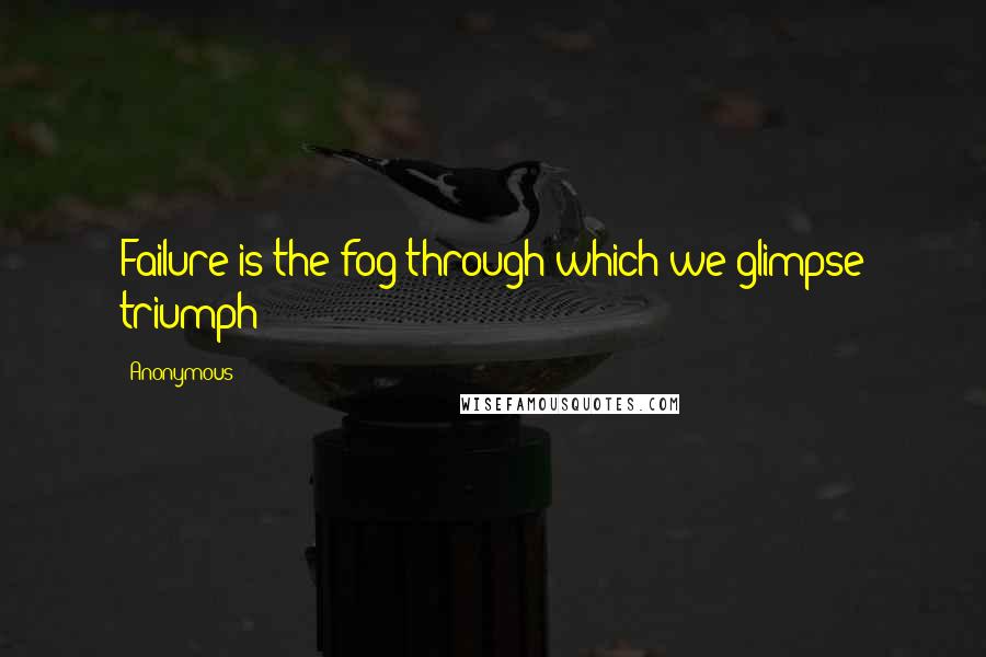 Anonymous Quotes: Failure is the fog through which we glimpse triumph